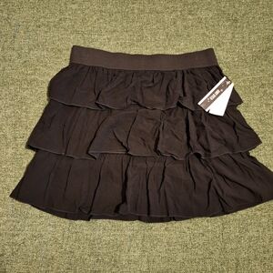 Amy Byer Black Ruffled Mini Skirt